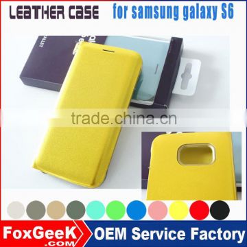 For samsung galaxy s6 case leather case for samsung s6, protective case for samsung galaxy S6