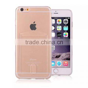 Newest Multicolor Anti-friction Soft TPU With Card Slot Slim Transparent Mobile Phone Case Back Cover for Apple IPhone 6 photo-2