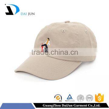 2016 Hot sales 100% cotton creamy colour metal buckle curved brim 2d embroidery baseball cap custom fashion men spandex dome cap