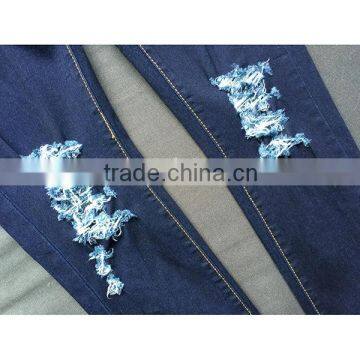 2016 Autumn Fashion Women Knee Holes Destroyed Stretch Jean Pants Ladies Low Waist Skinny Butt Lift New Model Jeans Pent Style