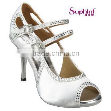 White crystal sexy ladies Glamourous wedding shoes