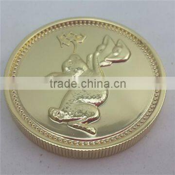 Wholesale Gold Plated Tungsten Coin/Gold Coins 24K/Custom Made Gold Coin