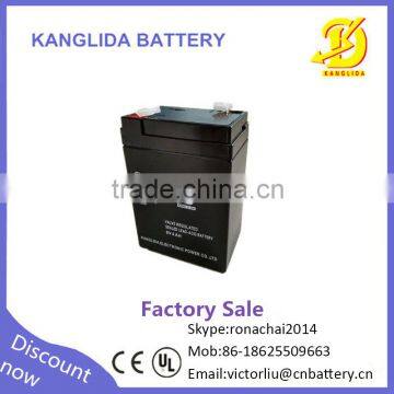 Kanglida 6v4ah valve regulated lead acid battery ups batteries