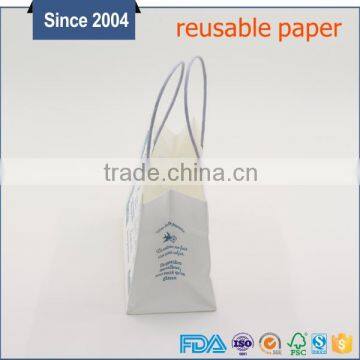 Custom Durable Flat Bottom White Shopping Paper Bag With Handle photo-4