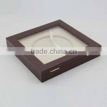 Wooden Gift Boxes For Collector Plates with clear window