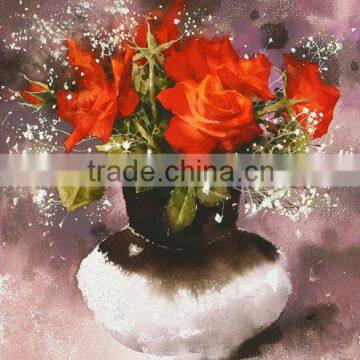 Rose picture Chinese watercolor flower painting