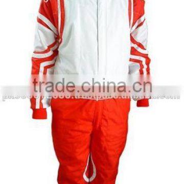 White And Orange Kart Racing Suit