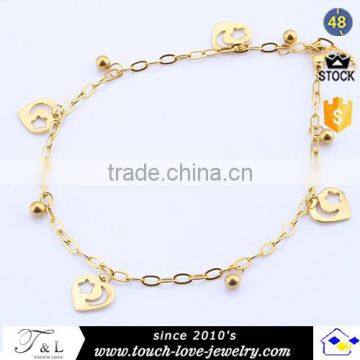 18K Gold Plated Anklet With Heart Design