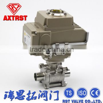 3PC Socket Welded Ball Valve with Electric Actuator