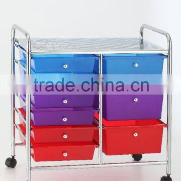 9 Drawer Chrome Rolling Storage Cart furniture office color plastic box