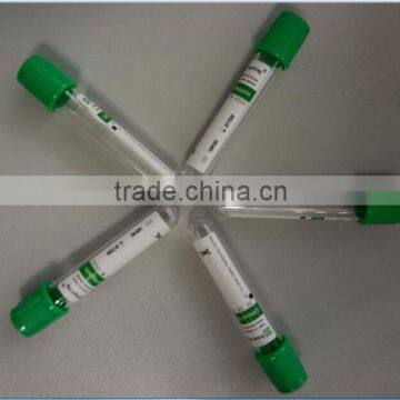 Disposable laboratory plastic single use vacuum Heparin blood collection tube