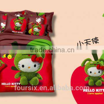 2014 new design 100% cotton brushed fabric children design bed sheet set