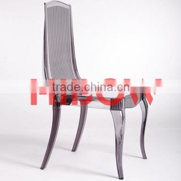 clear polycarbonate banquet dining chair smoke