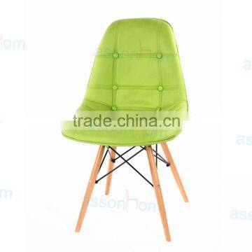 Button Dining Chair / Wood Legs