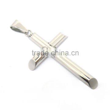 High Polish Simple Cube Cross Pendant in Stainless Steel Material