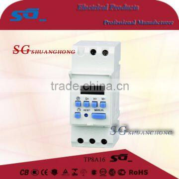 TP8A16 24 hours timer relay 24v 220v AC/DC din rail mounting timer