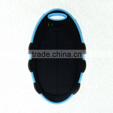 CE FCC ROHS certificated 5000mah power bank solar waterproof led