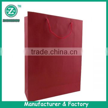 Custom made Red gift paper bag with Silk ribbon&low price from guangzhou supplier