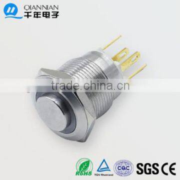 QN19-G2 19mm Ring Type Momentary Elevated Head Pin terminal Waterproof metal push button switch