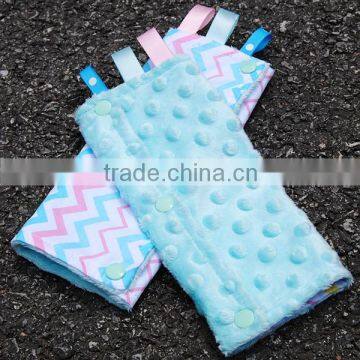 2016 New type comfortable handmade minky yellow chevron baby teething pad