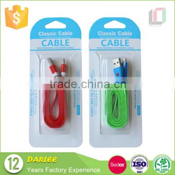 Color printed recyclable custom logo packaging for iphone charger cable