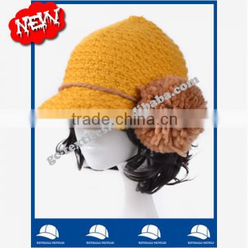 Multicolor flower china manufacture OEM CUSTOM LOGO winter warm women fashion acrylic beanie hat and cap