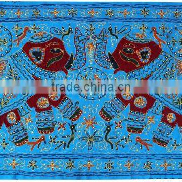 Indian Tapestry Wall Hanging Handmade Rajaasthan Wall Tapestry TABLE COVER Bedding Beach Blanket Bedsheet Bedcover