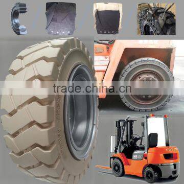 solid forklift white tire 7.00x12 wheel made in china