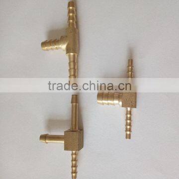 CNC brass tee type hose barb adapter