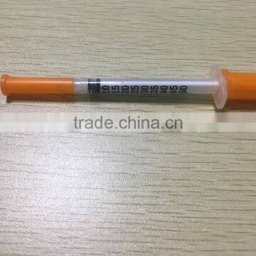 Orange Cap Disposable Insulin Syringe 1ml 0.5ml 0.3ml With Fixed Needle Syringe Factory photo-4