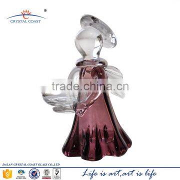 cheap blown lovely little glass angel figurines for candle