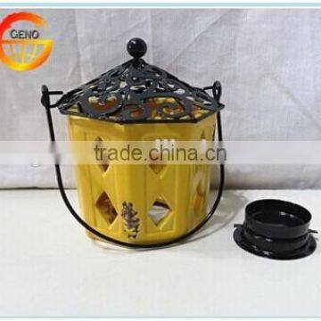 small size indoor decorative ceramic hanging lantern for home decoration