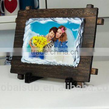 Good Sublimation Rock Photo Slate On Wooden Frame