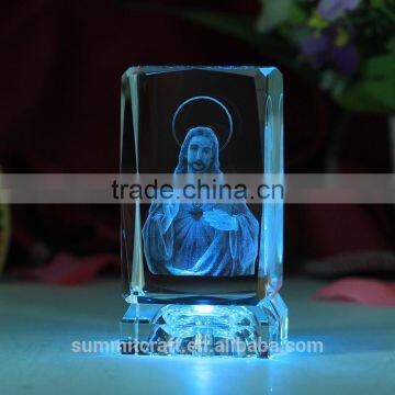 Catholic gifts wholesale laser engraving crystal jesus craft