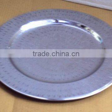 Silver Color Charger Plate for Wedding, Cheap Charger Platter for Christmas Festival photo-3