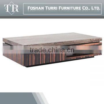 Green MDF Coffee Table With Natural Stone Travertine photo-5