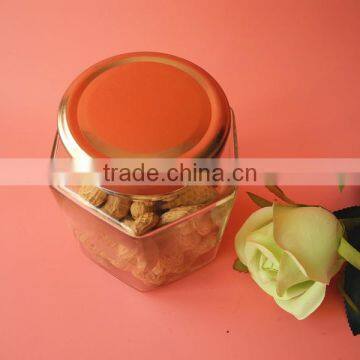 Jars Type Hexagon Glass Caviar Jar With Black Metal Lid photo-3