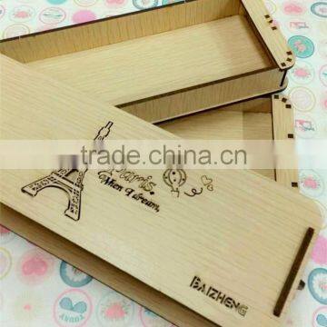 South Korea DIY Stationery Case,wooden Student Create Pencil Box photo-3