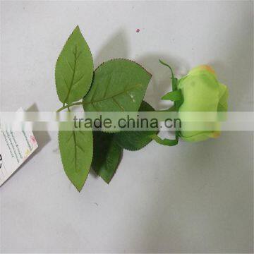 SJ20170005 Green Artificial Silk Flower Rose Bud photo-2