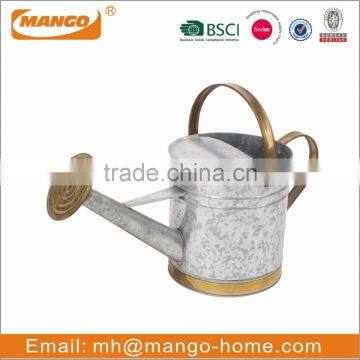 Copper Handle Copper Spout Round Galvanized Watering Can