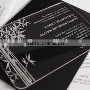 2017 Acrylic happy event wedding invitation card printing laser cut invitation card