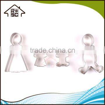 NBRSC Stainless Steel Custom Gingerbread Family Cookie Cutters Set of 4 for Baking photo-3
