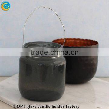 Homemade Snow Globes Mason Jar Glass Candle Jar in Grey photo-3