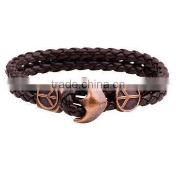 Fashion Bracelet Men Leather Bracelet Anchor Bracelet photo-3