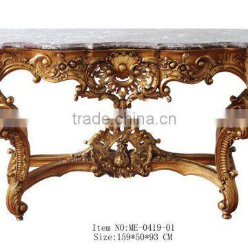 Baroque Style Living Room Furniture Set Console Desk With Marble Top photo-3