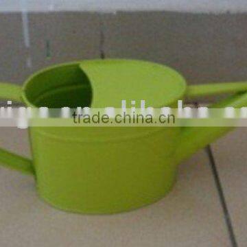 garden light green metal watering can