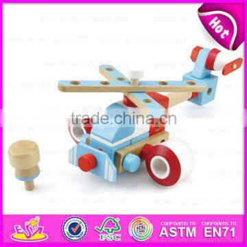 DIY 28PCS wooden screw airplane toys for kids,Wooden Toy Screw Nut Combination for children W03C018