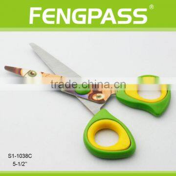 S1-1038C 5.5" 2Cr13 Stainless Steel Blade With PP+TPR Plastic Handle Mini Scissors photo-2