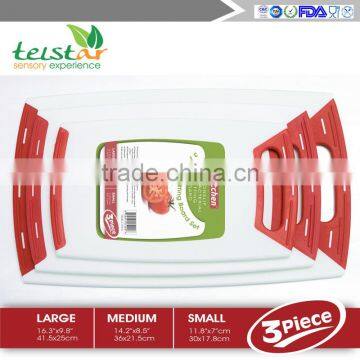 3 Piece Cutting Board Plastic Set or Slicing Fruits,