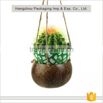 Eco-Friendly New Designed Coconut Shell Ornamental Flowerpot